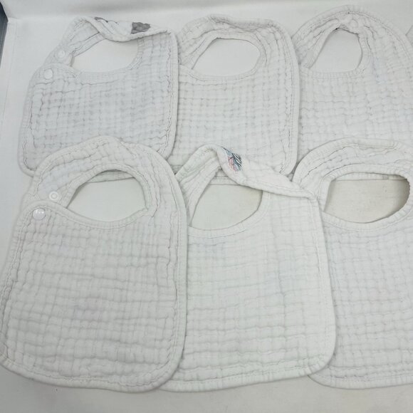 Zainpe Baby Girls 8 Piece Snap Muslin Cotton Absorbent & Soft Feeding Bibs 2493 - Picture 6 of 8